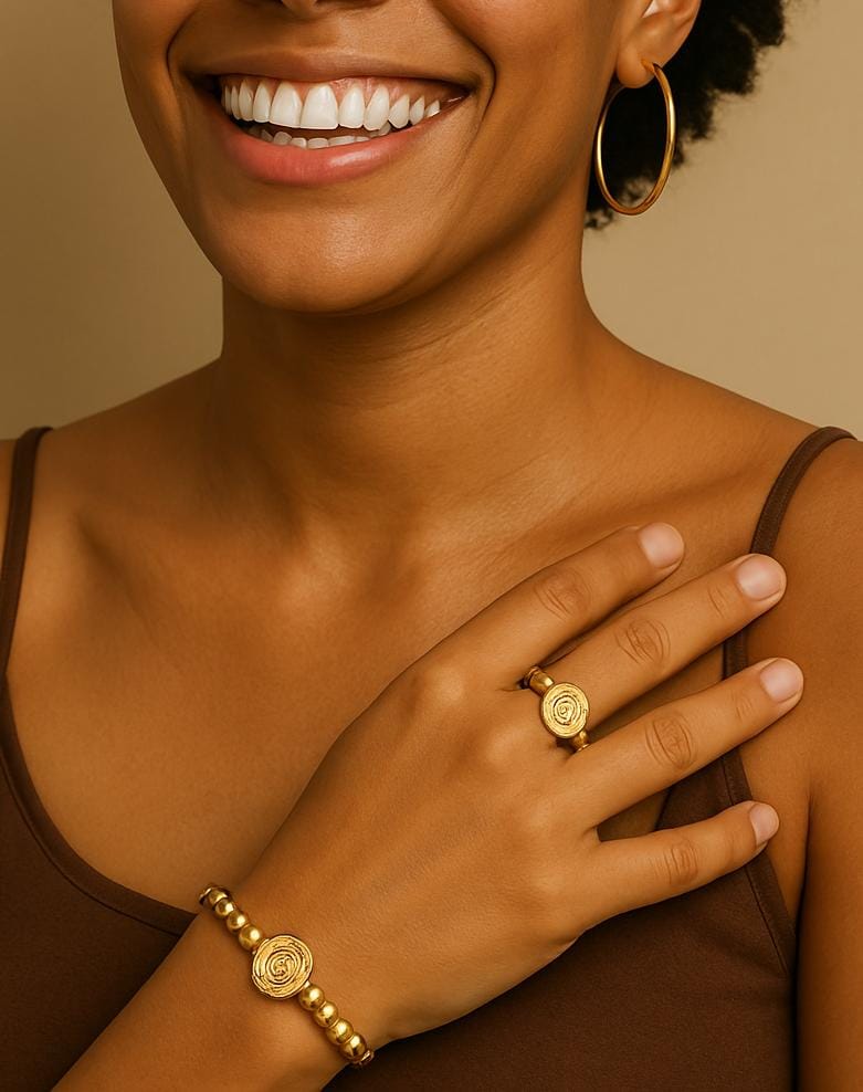 Sección Conjuntos Anillo - Manilla Oro Laminado 18k
