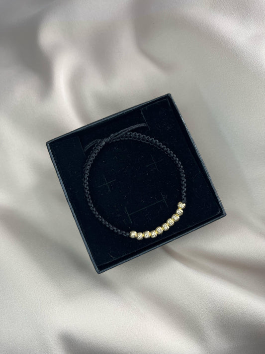 Pulsera 10 Balines Tejida - Oro Laminado 18k