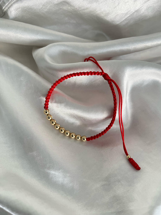 Manilla Tejida Esencia Roja - Oro Laminado 18k