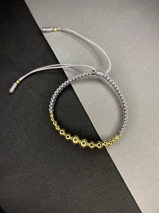 Pulsera Tejida Efecto Diamantado - Oro Laminado 18k